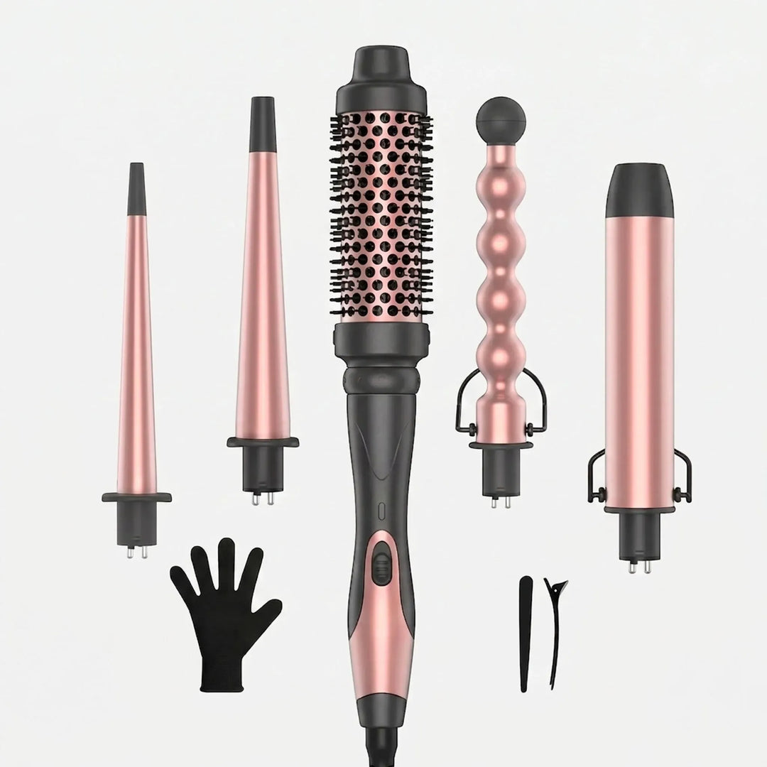5-In-1 Multi-Attachment Curling Wand Set - CurlMaster