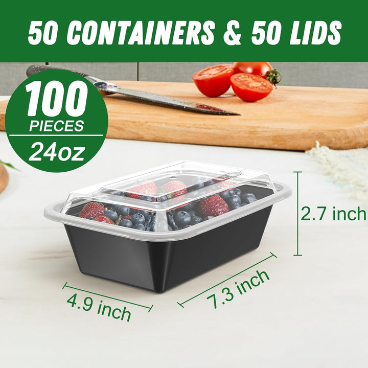 50-Piece Meal Prep Containers with Lids - SealMate-Nora Luxe