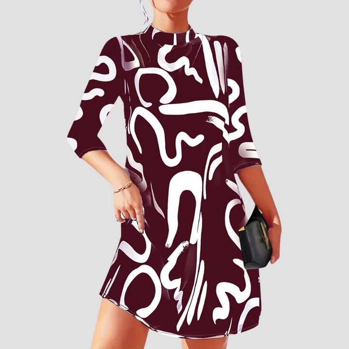 Mini dress with long sleeves & round neck – Elanora