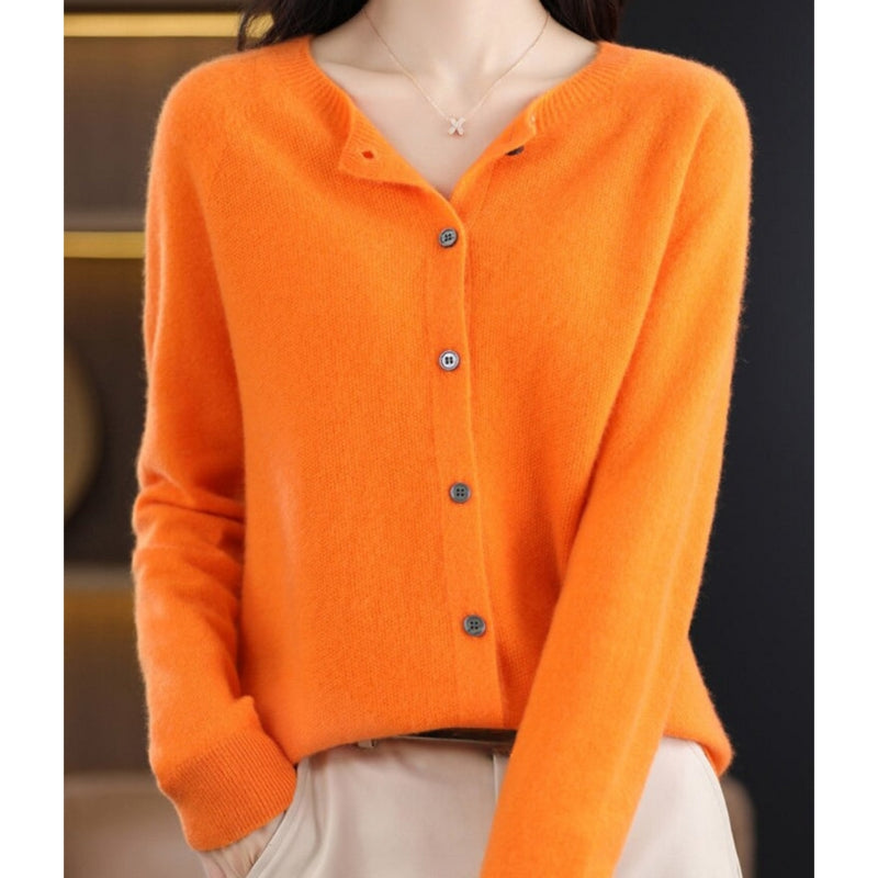 Ladies' Round Neck Cardigan – Amalia Autumn Enchantment