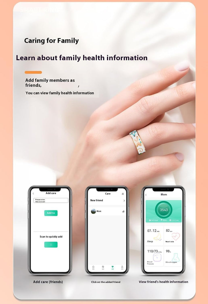 Smart Enamel Wellness Ring – Fitness & Sleep Tracker for iOS & Android – Aurina