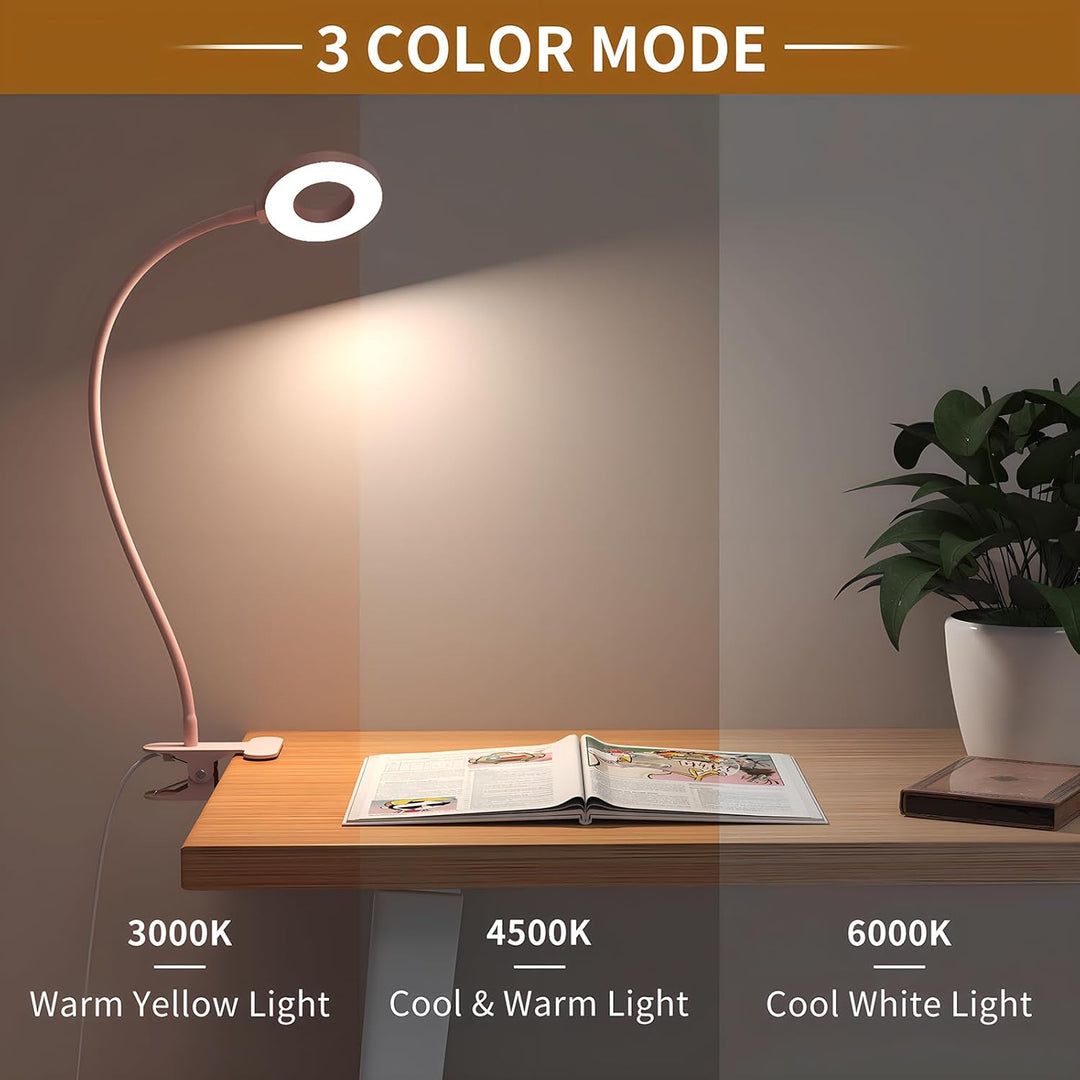 3 Color Modes LED Desk Clamp Lamp with  & Flexible Gooseneck – Selvara (1+1 FREE)