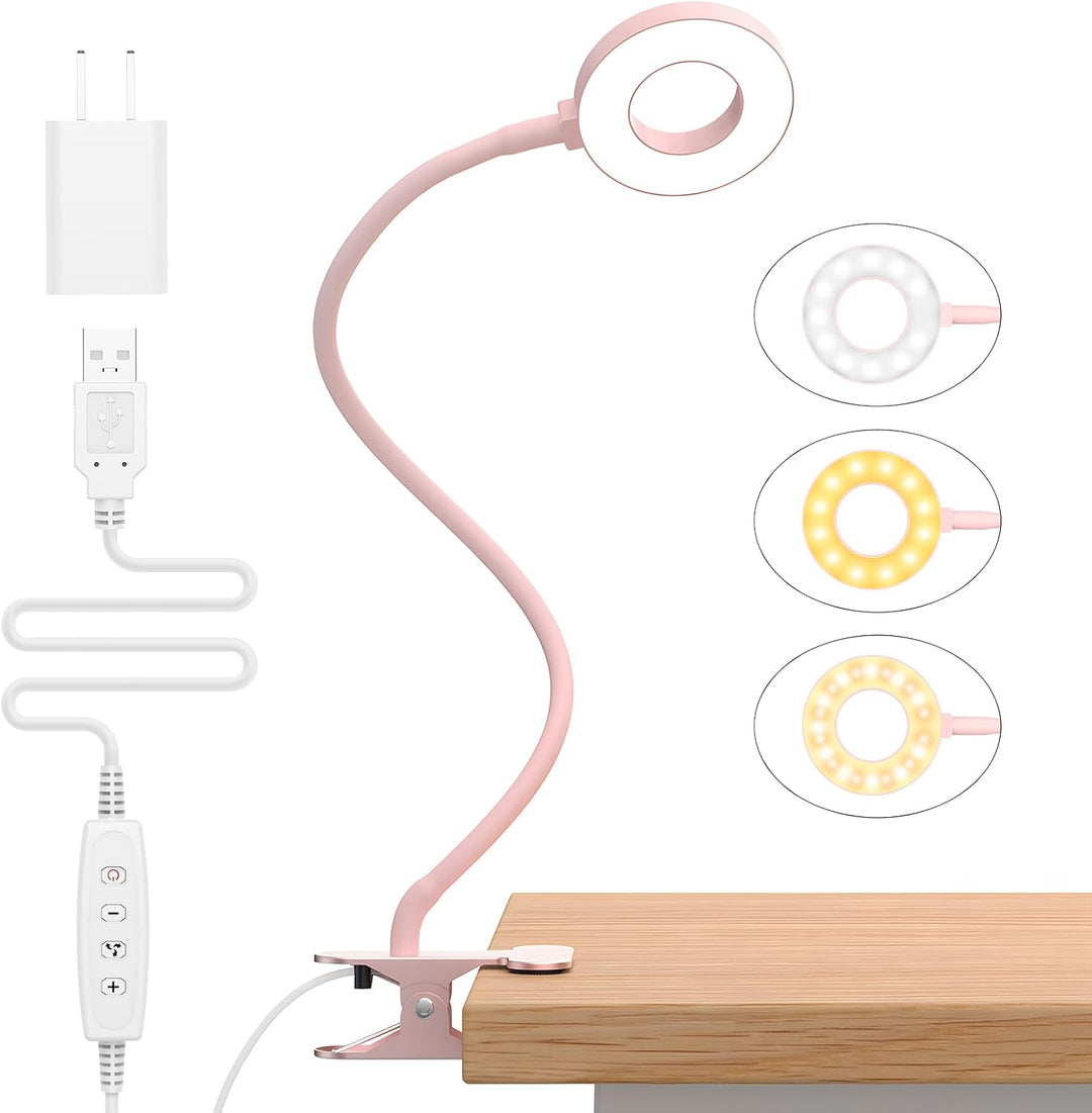 3 Color Modes LED Desk Clamp Lamp with  & Flexible Gooseneck – Selvara (1+1 FREE)
