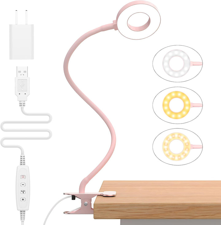 3 Color Modes LED Desk Clamp Lamp with  & Flexible Gooseneck – Selvara (1+1 FREE)