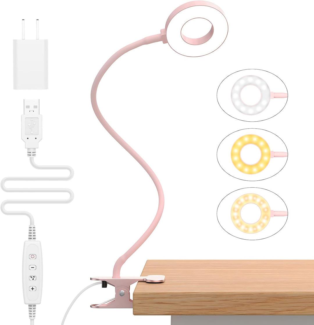 3 Color Modes LED Desk Clamp Lamp with  & Flexible Gooseneck – Selvara (1+1 FREE)