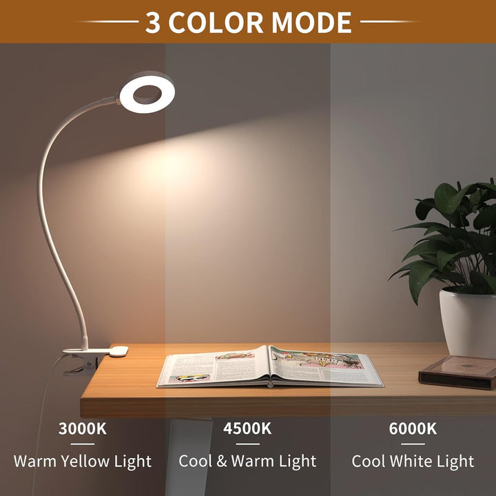 3 Color Modes LED Desk Clamp Lamp with  & Flexible Gooseneck – Selvara (1+1 FREE)