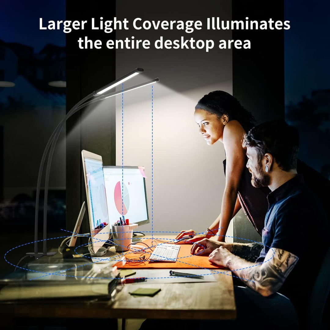 77 LED Desk Clamp Lamp with 27.6 in Flexible Gooseneck – Ravien
