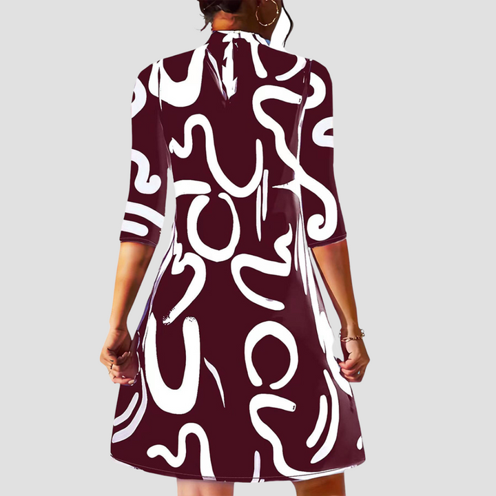 Mini dress with long sleeves & round neck – Elanora