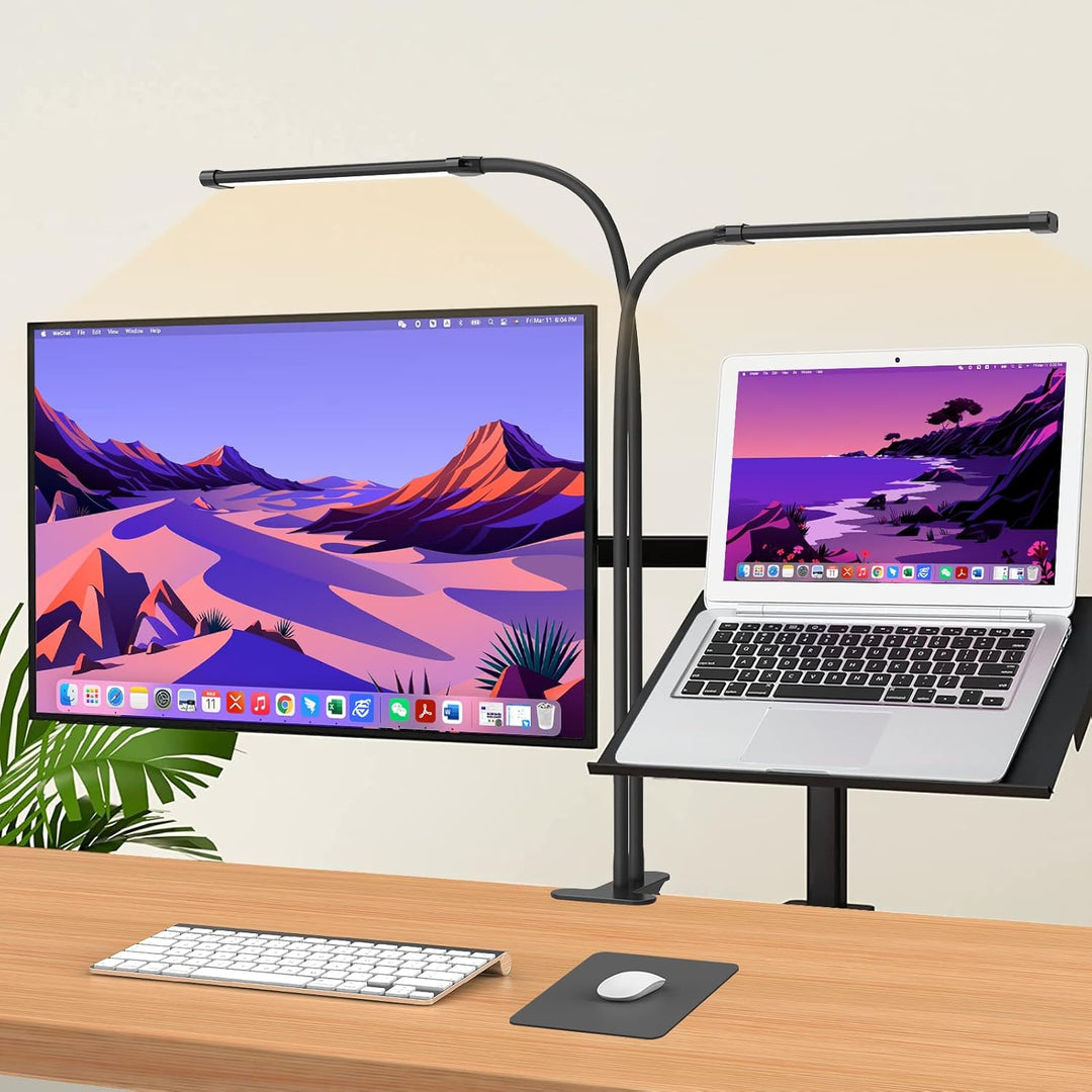 77 LED Desk Clamp Lamp with 27.6 in Flexible Gooseneck – Ravien