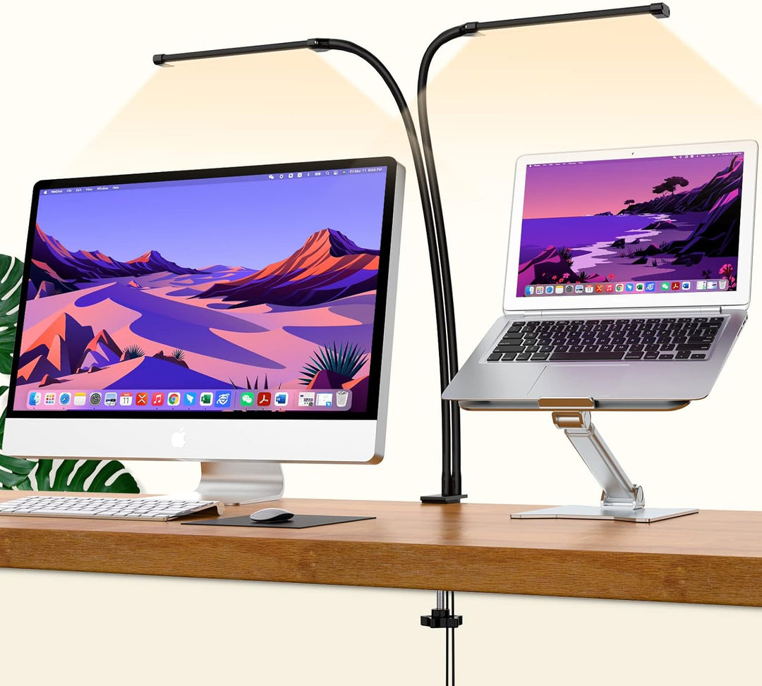 77 LED Desk Clamp Lamp with 27.6 in Flexible Gooseneck – Ravien