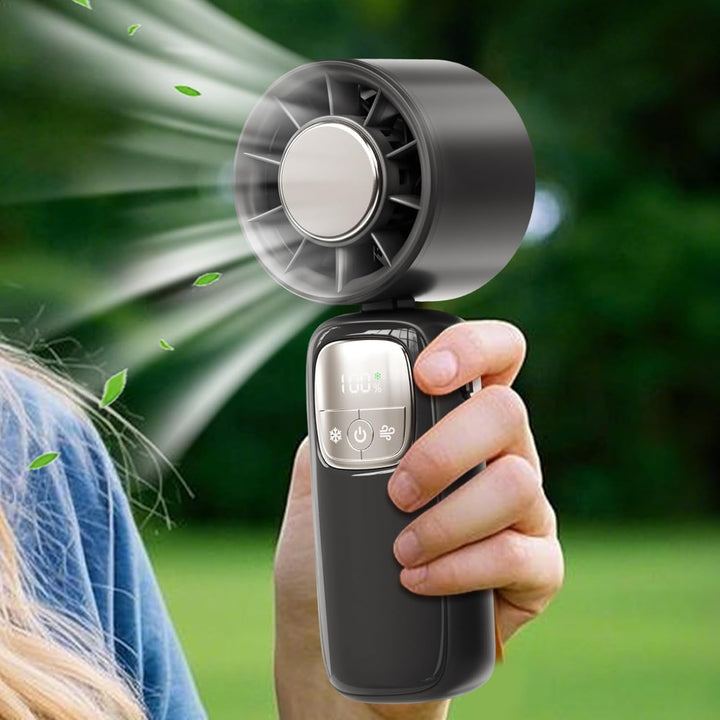 Portable Foldable Handheld Fan with LED Display 100 Speeds