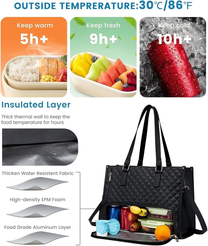 2-in-1 Insulated Lunch & Laptop Tote for Work & Travel