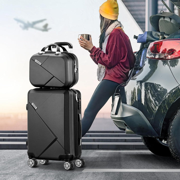 2-Piece ABS Hard Shell Luggage Set with TSA Lock & 360° Spinner Wheels