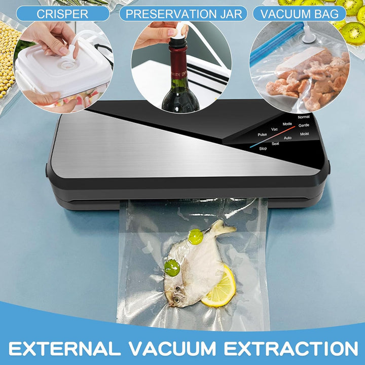 6-in-1 Vacuum Sealer with 80kPa Suction and Sealing Strip – Fresvyn