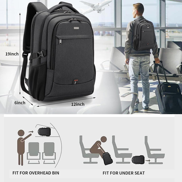 Water-Resistant Travel Laptop Backpack with USB Port & Organised Storage