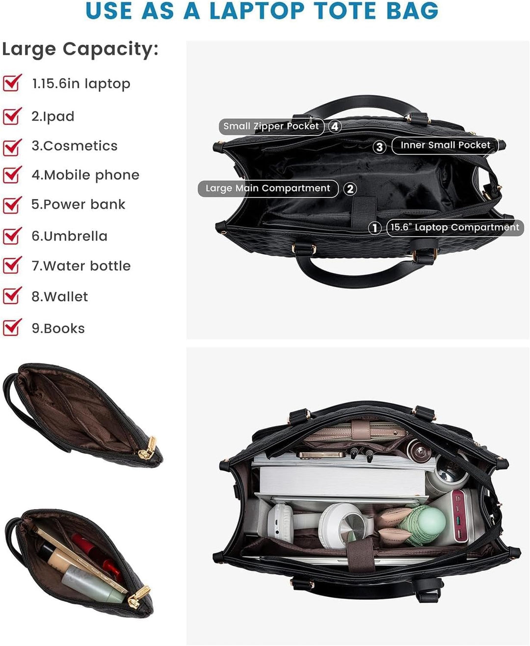 2-in-1 Insulated Lunch & Laptop Tote for Work & Travel