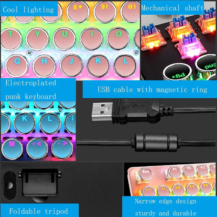 87-Key Mechanical Gaming Keyboard RGB Backlit Blue Switch
