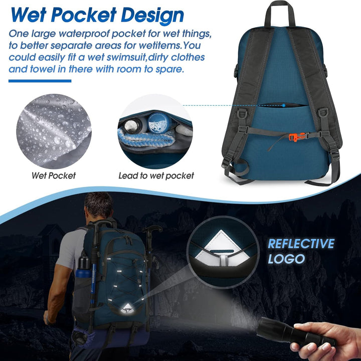 AA OUT OF STOCK 40L Waterproof Hiking & Camping Backpack – Lightweight & Packable