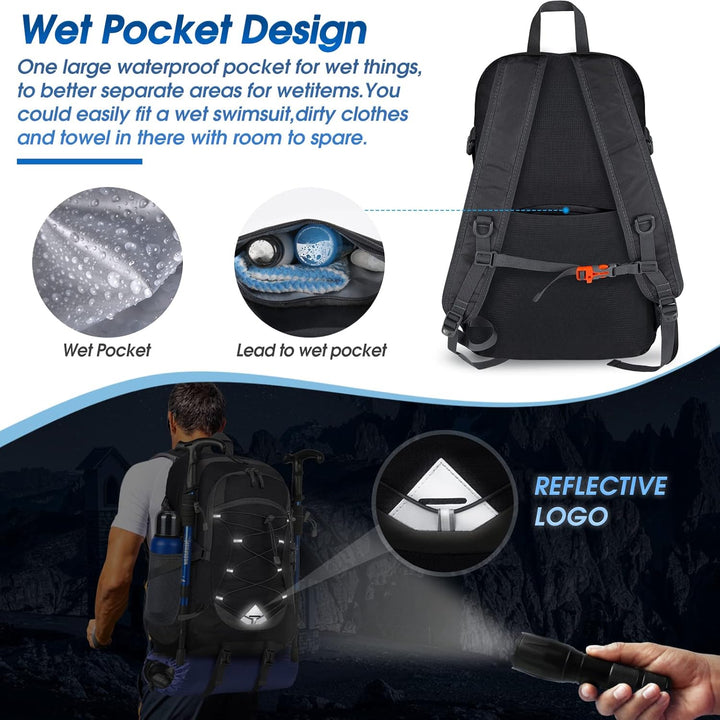 AA OUT OF STOCK 40L Waterproof Hiking & Camping Backpack – Lightweight & Packable