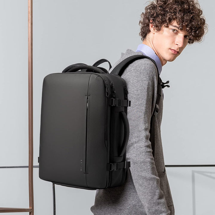 Expandable 26–45L Waterproof Travel Backpack with Laptop Sleeve & Duffle Carry