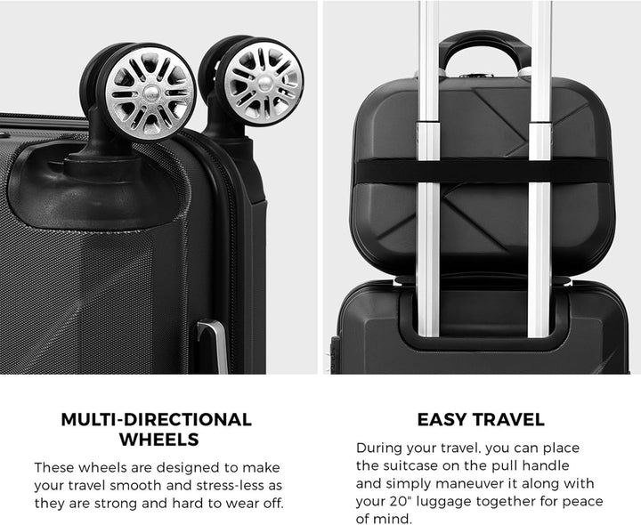 2-Piece ABS Hard Shell Luggage Set with TSA Lock & 360° Spinner Wheels