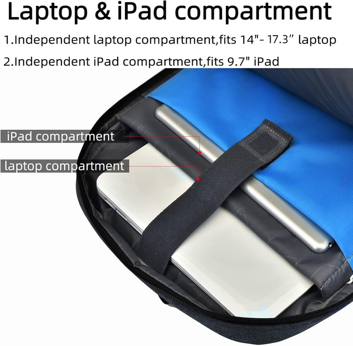 Water-Resistant Travel Laptop Backpack with USB Port & Organised Storage