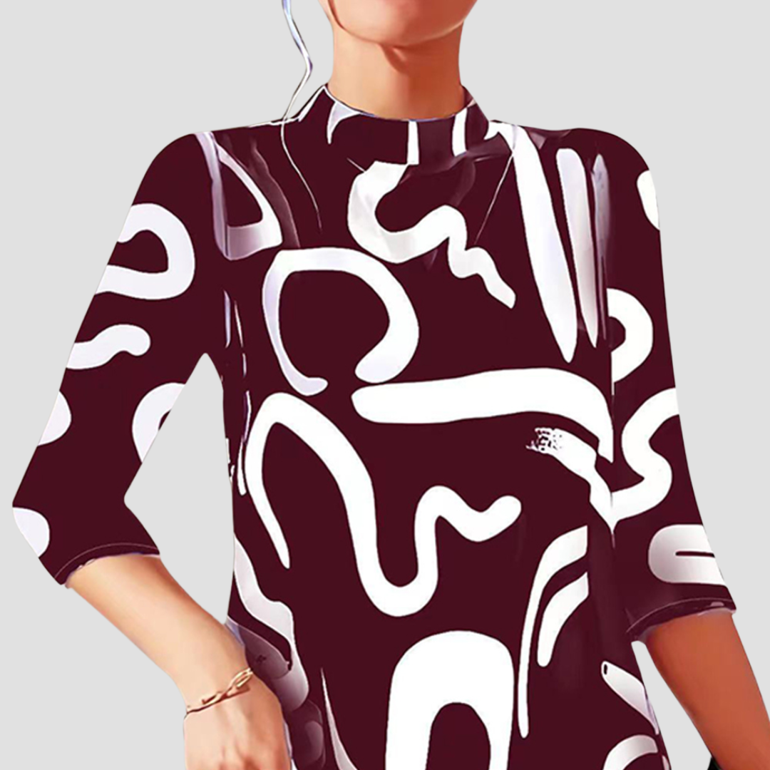 Mini dress with long sleeves & round neck – Elanora