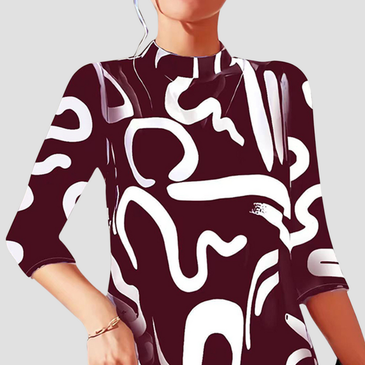 Mini dress with long sleeves & round neck – Elanora