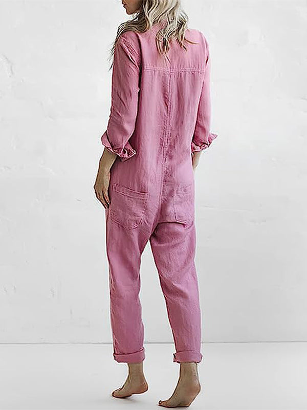 Casual Fall Jumpsuit – Liv | 100% Cotton, with practical pockets