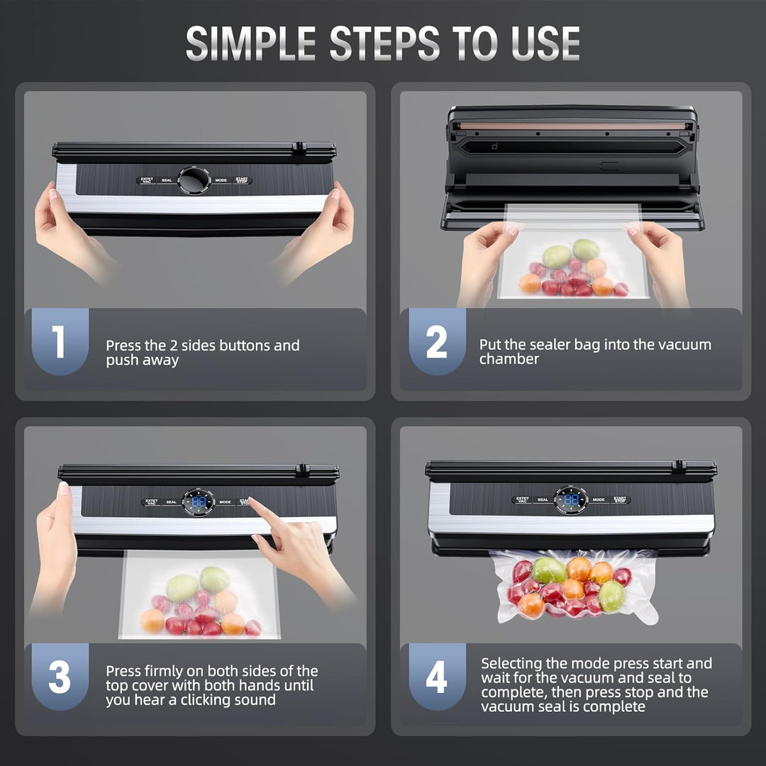 8-in-1 Vacuum Sealing Machine with Built-in Cutter-Nora Luxe