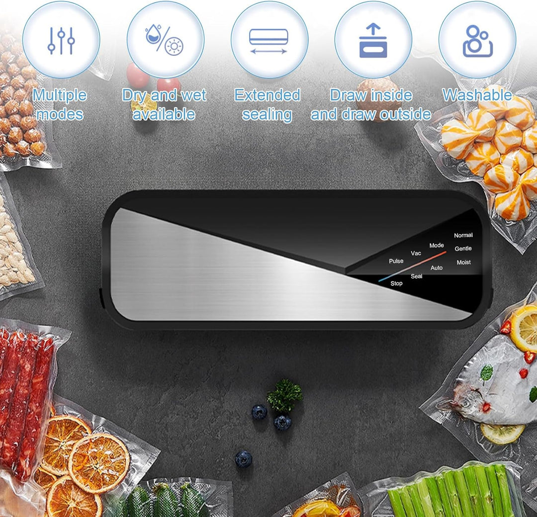 6-in-1 Vacuum Sealer with 80kPa Suction and Sealing Strip – Fresvyn