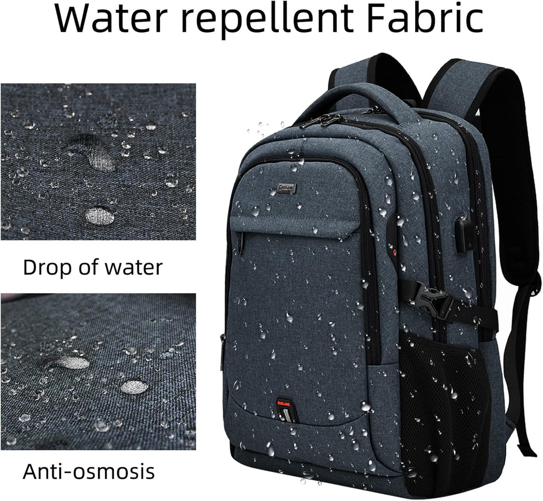 Water-Resistant Travel Laptop Backpack with USB Port & Organised Storage