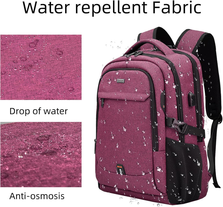 Water-Resistant Travel Laptop Backpack with USB Port & Organised Storage
