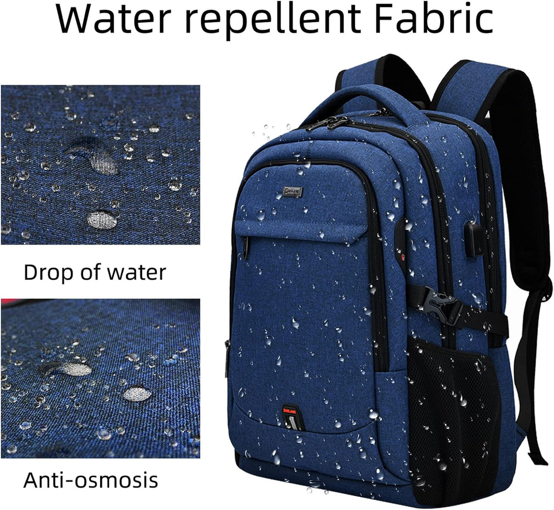 Water-Resistant Travel Laptop Backpack with USB Port & Organised Storage