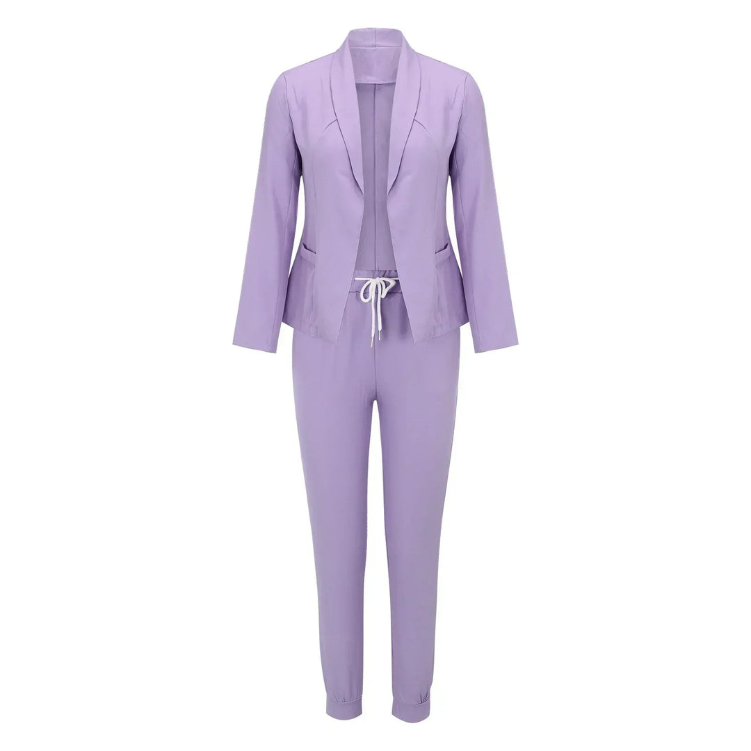 Casual two-piece set with tie belt – Liora
