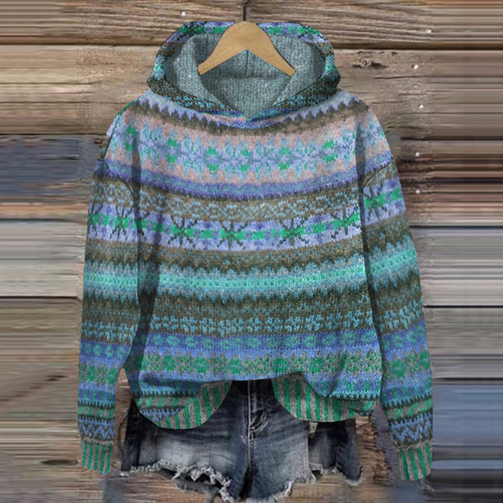 Warm Ladies Hoodie with Pattern – Freya