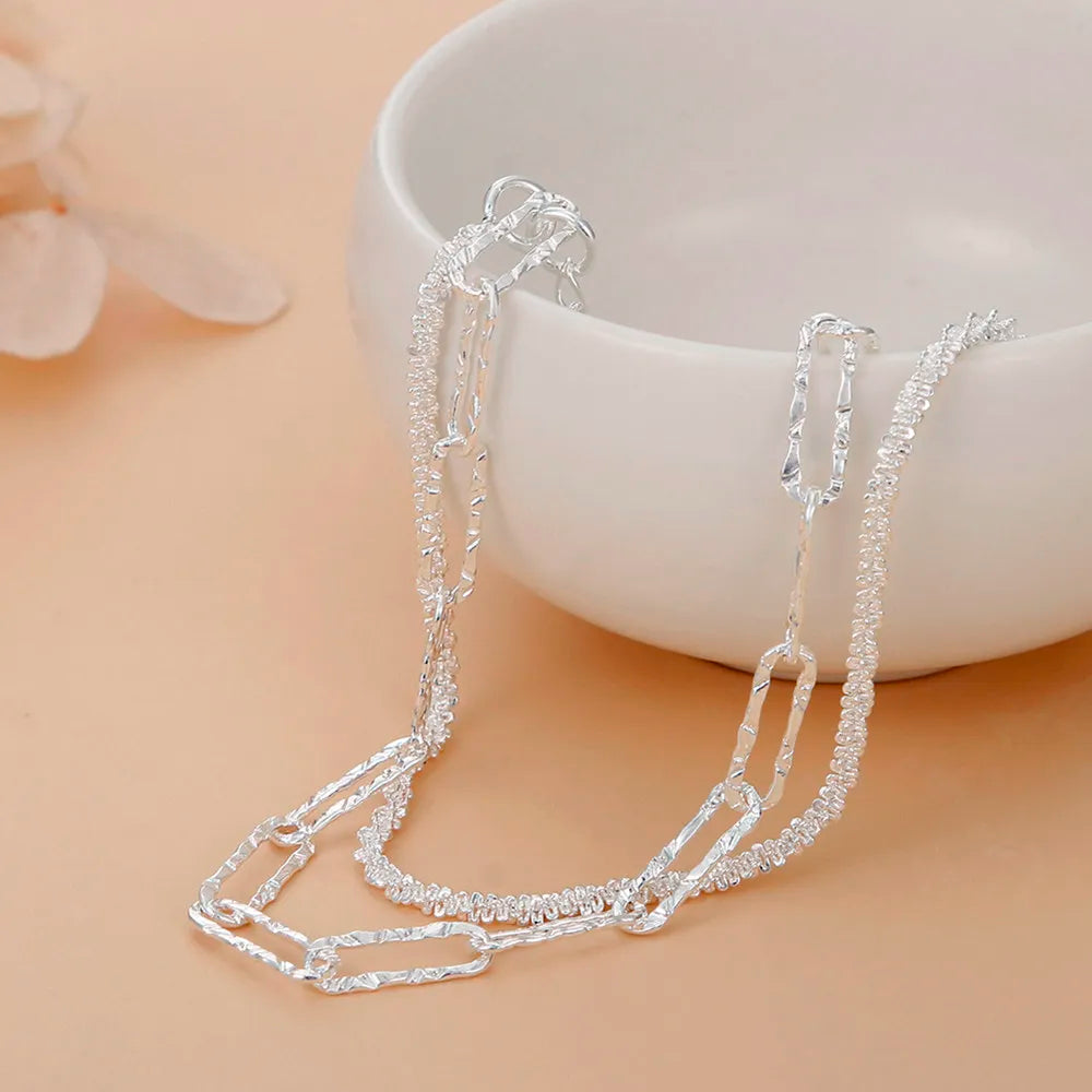 925 Sterling Silver Double Chain Bracelet-Nora Luxe