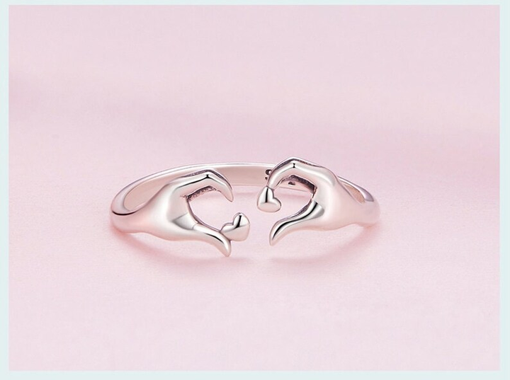 925 Sterling Silver Love Embrace Couple Rings | Adjustable-Nora Luxe