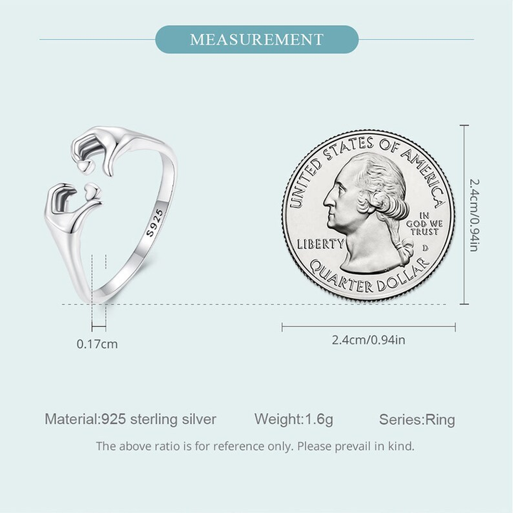 925 Sterling Silver Love Embrace Couple Rings | Adjustable-Nora Luxe
