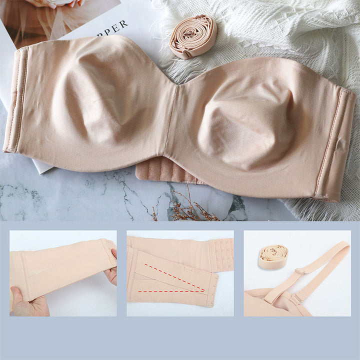 Seamless bandeau bra with removable straps – Camille