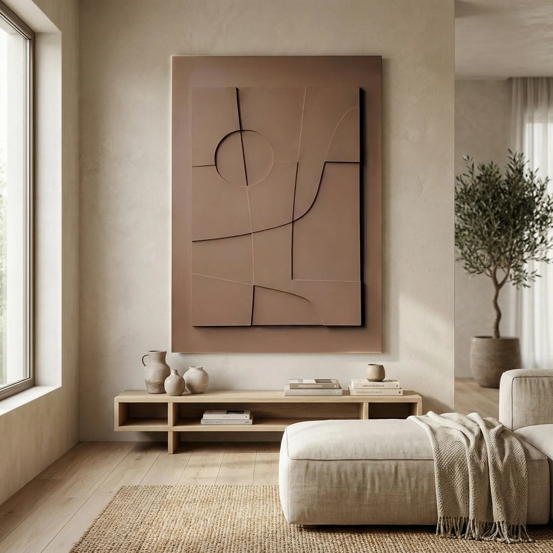 Abstract Wanddecor Met 3D-Lijneffect - Spatialbloom
