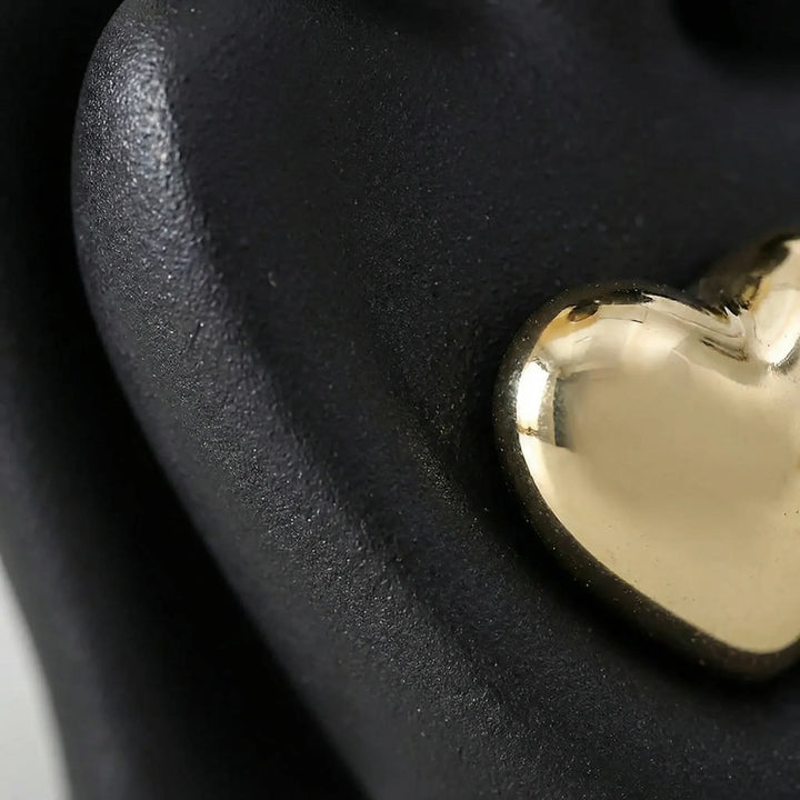 Abstracte Koppelfiguur Met Gouden Hart - Heartfello