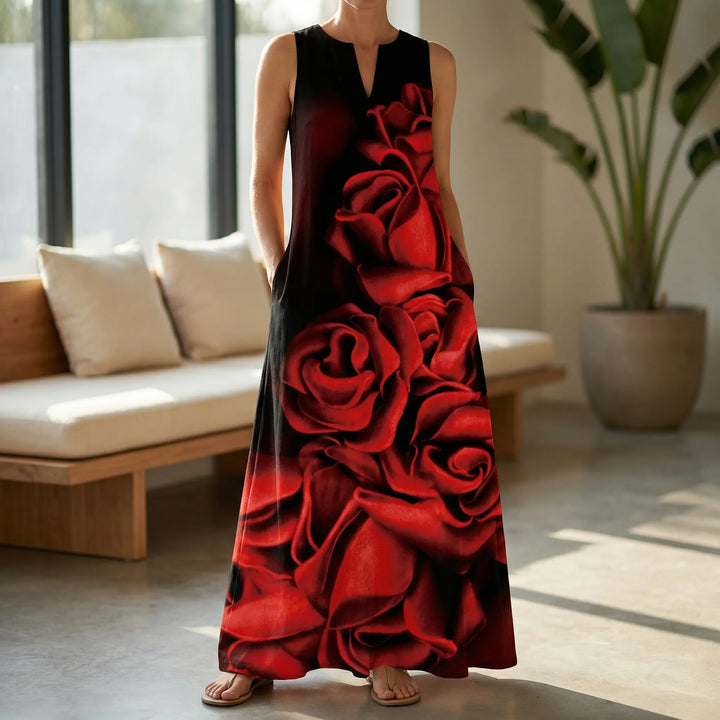 Ärmelloses Kleid Mit Figurbetontem Oberteil - Rosa
