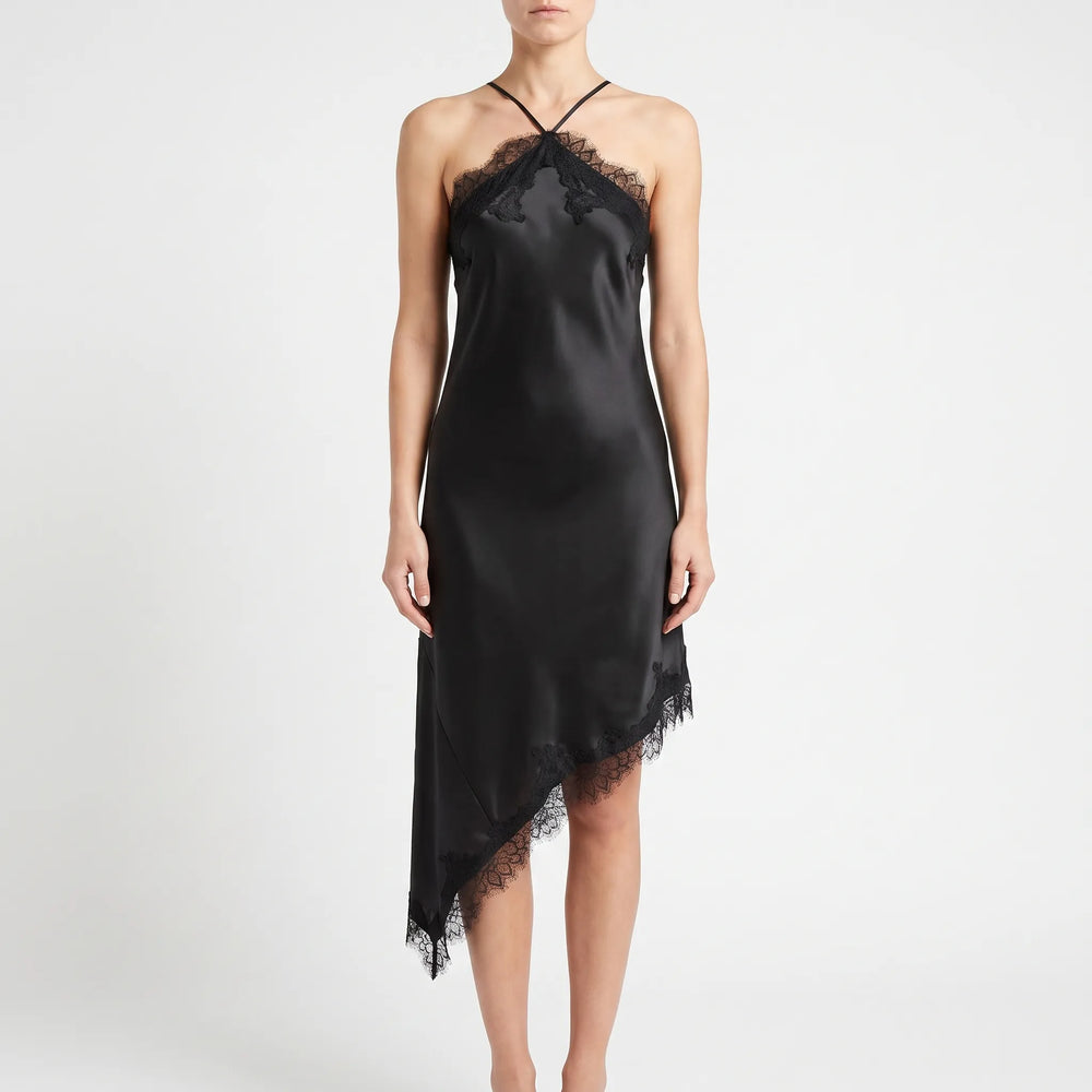 Asymmetric Midi Slip Dress -  Mattie