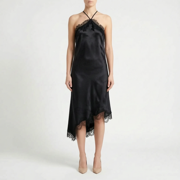 Asymmetric Midi Slip Dress -  Mattie