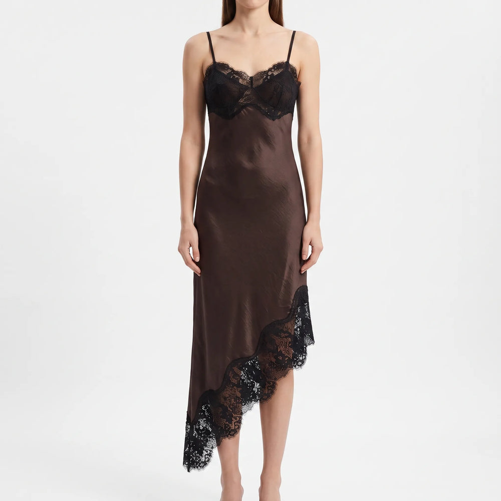 Asymmetric Midi Slip Dress -  Sally