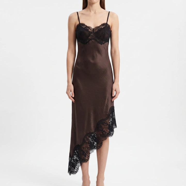 Asymmetric Midi Slip Dress -  Sally