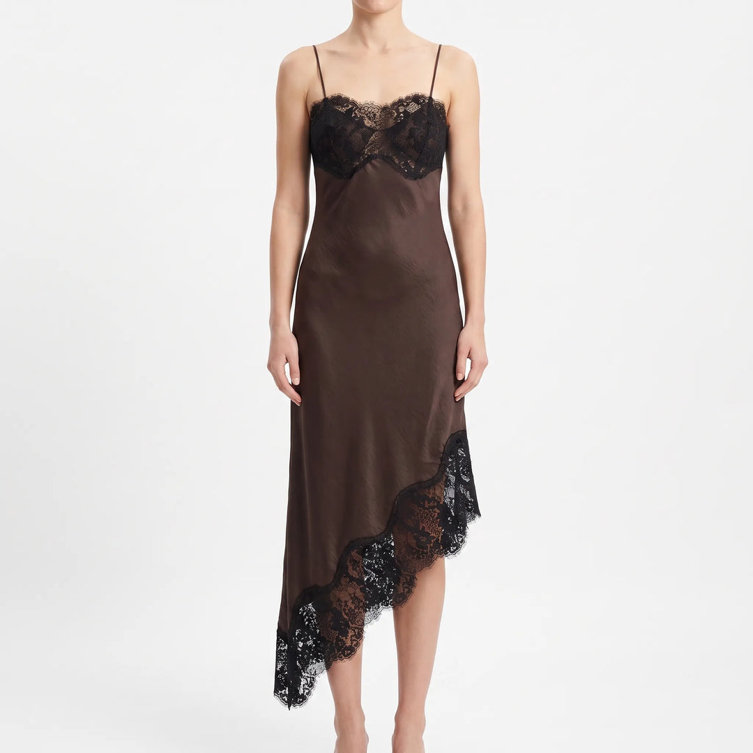 Asymmetric Midi Slip Dress -  Sally