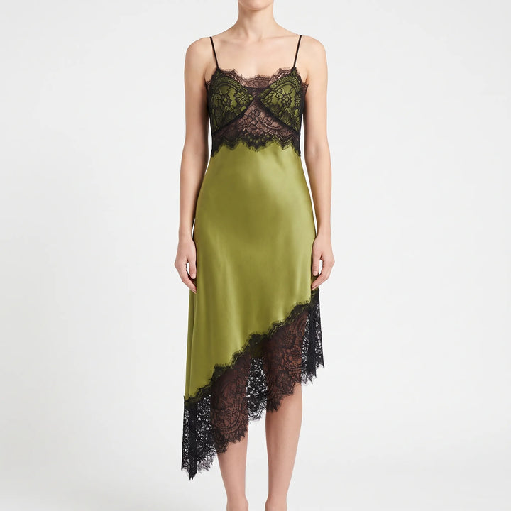 Asymmetric Midi Slip Dress -  Sally