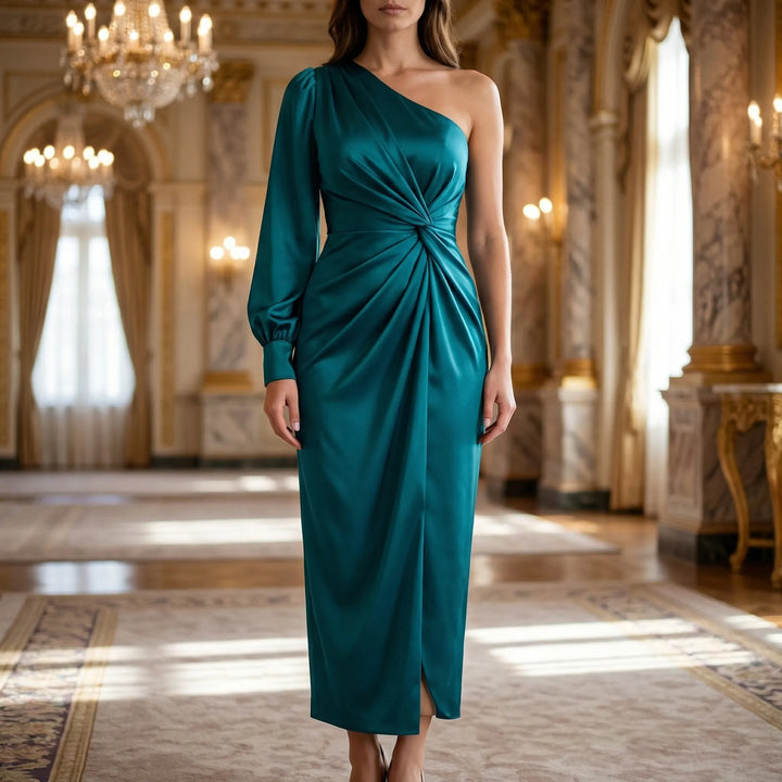 Asymmetrisches Einärmeliges Abendkleid - Joy